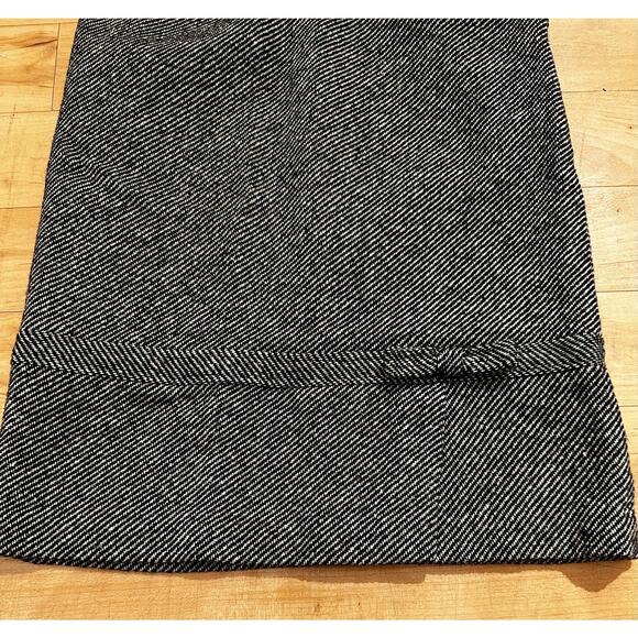 Vintage Diagonal Striped Black White Wool A- Line Skirt 26" Waist - Picture 2 of 4
